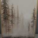 Framed Netural Wall Art for Living Room, Large 3 Piece Abstract Pastel Grunge Forest Landscape Tree Canvas Artwork Set, Modern Art Decorative Nordic Painting Picture Prints for Hallway Office 24x36 In