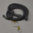 6.5 Ft Universal Washing Machine Drain Hose, Flexible Washer Drain Hose,Dishwasher Drain Hose Extension Kit,Extension Kit Corrugated Dishwasher Hose with 4 Clamps 1 Adapter 1 U-Bend Holder