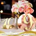Yalikop 10 Pcs Table Numbers for Wedding 1-10 Reception Wedding Numbers Signs with Holder Elegant Mirror Table Number for Engagement Party Birthday Anniversary Event Catering(Gold)