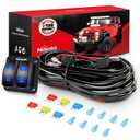 Nilight 16AWG LED Light Bar Wiring Harness Kit 12V On/Off 2 Gang Rocker Switch Panel Power Relay Blade Fuse 5Pin Toggle Switches for Cars Boat ATV Trucks-4 Leads