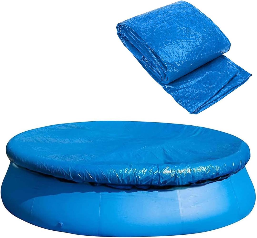 DECOHS 8 Ft Dust Pool Cover Protector-Solar Cover for Round Frame Pools-Pool Cover for Round Inflatable-Pool Cover Protector Heat Retaining Blanket