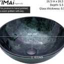 Vessel Sink 16.5" Bathroom Sinks Tempered Glass Green Art Basin Round Bowl with Faucet Combo Green,Countertop Bowl Sink for Lavatory Vanity Cabinet