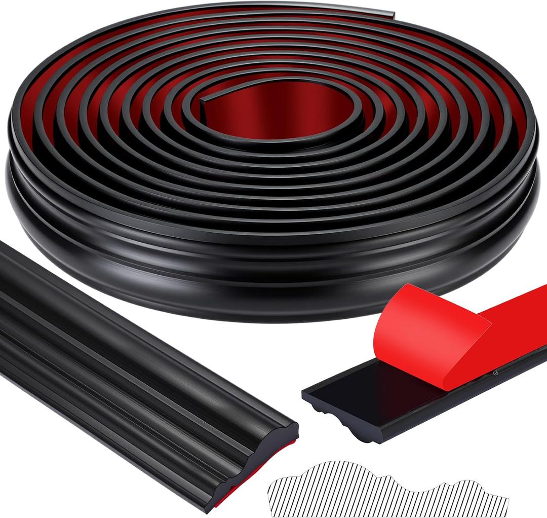 19.7ft Peel and Stick Molding Chair Rail Panel Flexible Wall Molding Trim Self Adhesive Panel Moulding for DIY Home Wall Decor Protection Cabinet Border Frame(2.36 Inch,Stylish,Black)
