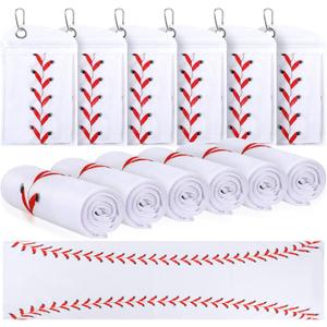 12 Pack Baseball Cooling Towels, Sports Towels with Bags, 40"x12" Breathable Chilly Towel, Microfiber Towel for Baseball Sport Team Gift (White, Red) 12 Pack Baseball Cooling Towels, Sports Towels with Bags, 40"x12" Breathable Chilly Towel, Microfiber Towel for Baseball Sport Team Gift (White, Red)