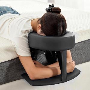 Massage Headrest for Bed, Adjustable Massage Face Cradle at Home, Portable Bed Massage Head Holder, Massage Table Head Rest for Salon Spa, Face Down Pillow After Eye Surgery, Black with Armrest
