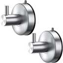 DGYB Suction Cup Hooks for Shower Set of 2 Brushed Nickel Towel Hooks for Bathrooms SUS 304 Stainless Steel Shower Hooks for Loofah 15 Lb Bathroom Hook for Towels