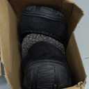 Lulex Moccasins for Men House Slippers Indoor Outdoor Plush Mens Bedroom Shoes with Hard Sole (11, Dark Black)