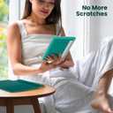MoKo Detachable Magnetic Case for All-New 7" Kindle Paperwhite 12th Generation 2024 & Kindle Colorsoft 2024/2025,Ultra Clear Back Scratch-Proof Light & Shell Cover with Auto Wake/Sleep, Jade Green
