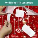 Merry Christmas French Door Curtains for Windows, Xmas Ball Ornaments Sparkle Front Door Window Curtains for Glass- Red Privacy Tie Up Blinds Thermal Insulated Shades 26 x 42 Inch