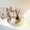 Round Decorative Tray for Coffee Table, Entryway Table, Bathroom Decor, Desk Organizer for Perfume, Candles, Keys, Jewelry Home Decor Trays (Round) (9")