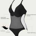 SUUKSESS Women Slimming Tummy Control One Piece Swimsuit Sexy Bathing Suit (Black, Large)