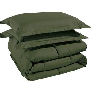 Chezmoi Collection 3-Piece Down Alternative Comforter Set (Oversized King, Cypress Green)