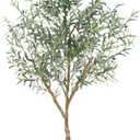 Olive Trees Artificial Indoor, 7FT Tall Faux Olive Tree with Lush Leaves and Lifelike Fruits, Artificial Plants in Sturdy Pot for Indoor Home Office Living Room Decor