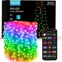 BrizLabs Smart Christmas Fairy Lights, 98ft 300 LED WiFi Christmas Fairy Lights Work with Alexa & Google Home, Rainbow Xmas Light Dimmable Xmas Decorative Lighting Music Sync for Home Holiday Party