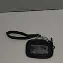 YDF The Iris Wallet for Women Mini Zip Card Case with Clear ID Window Zipper Coin Purse Lightweight Portable Keychain Wallet (Black)