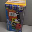 JOYIN Large Friction Powered Garbage Truck Toy Set, Includes Dumpster, Trash Bins, and Learning Cards for Kids, Orange