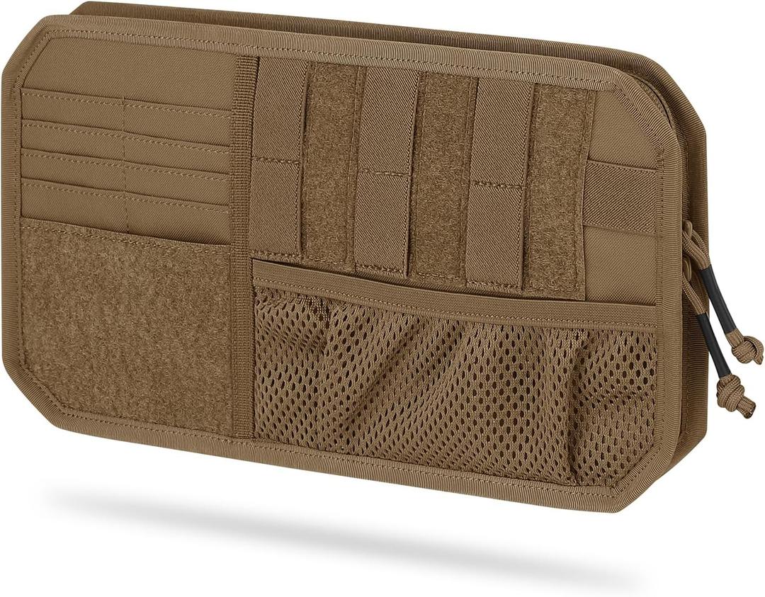 Car Sun Visor Organizer, Tactical Sunvisor Organizers Storage Covers for Trucks, Molle Panel with Pockets Zipper Visor Storage Pouch Accessories, Fits Most Vehicles, SUVs & Jeeps (CB)