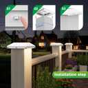 Solar Post Cap Lights Outdoor 12 Pack - Waterproof Solar Fence Post Lights Fit 4x4 Wooden/Vinyl Posts, White Solar Deck Post Lights Emit Warm White For Outside, Deck Fence/Backyard/Stair Railing/Porch