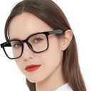 AEZUNI Oversize Square Reading Glasses for Women Oversized Trendy Large Readers 1.0 1.5 2.0 2.5 3.0 3.5 (Black,1.00)