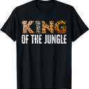 King Of The Jungle Zoo Safari Squad Family Birthday Party T-Shirt (Small, Black)