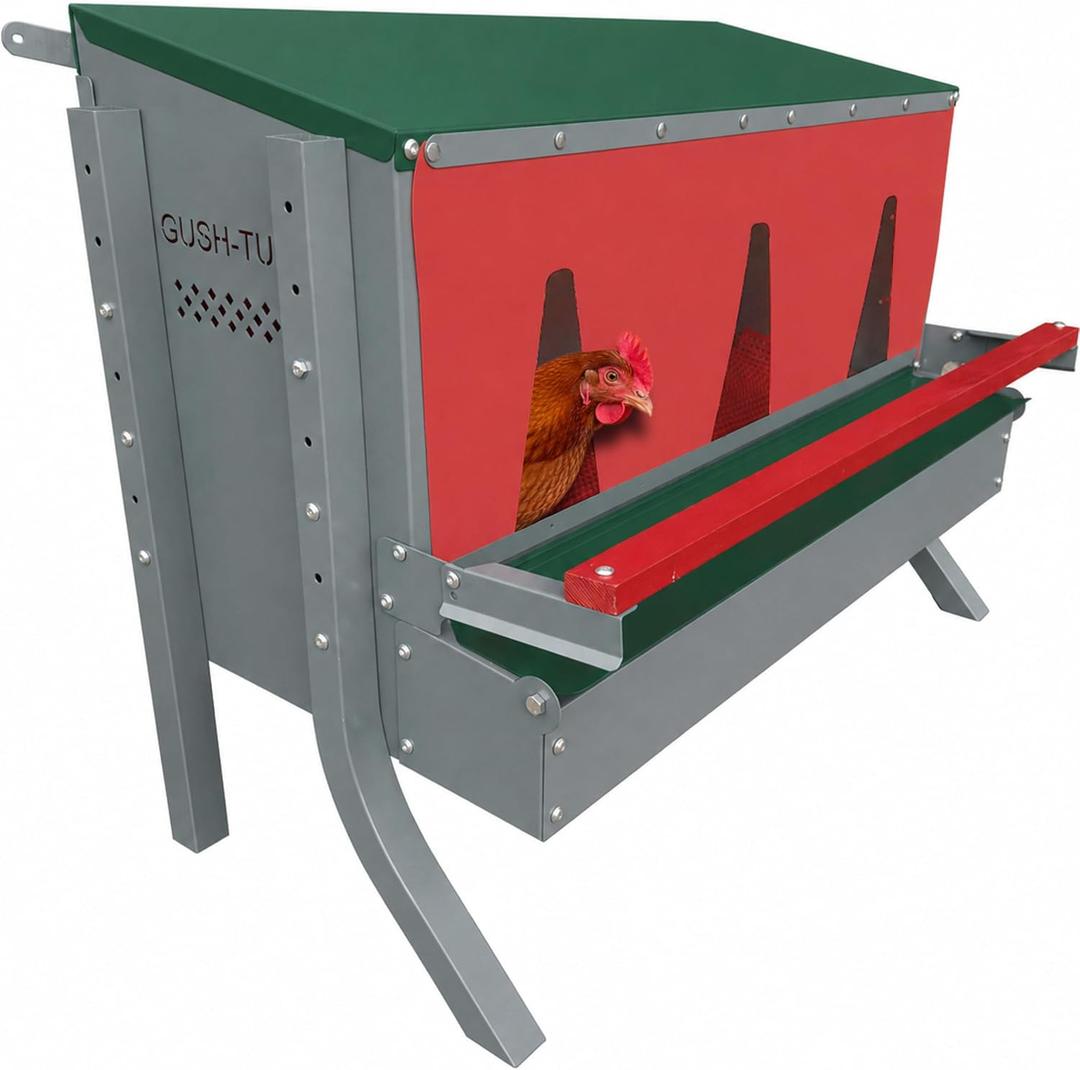 Metal Front/Rear Roll Away Nesting Box, 34", Engineered Multi-Setup Design, 33.5"L x 17.59"W x 20"H