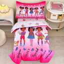 4-Piece Toddler Bedding Set for Girls - Black Girl Magic Comforter Set Includes Comforter, Flat Sheet, Fitted Sheet, Pillowcase