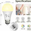 2 x evelor 12-Packs A19 LED Light Bulbs,Soft White 2700K,Dimmable,E26 Base,9W