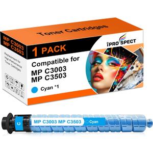 MP C3503 MP C3003 Toner Cyan 841813 841814 841815 841816 Toner Cartridge Replacements Compatible for Ricoh Aficio Lanier Savin MP C3003 MP C3503 MP C3004 MP C3504 Printer (Cyan)