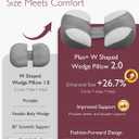 Momcozy Plus W Shaped Pregnancy Pillow for Sleeping - Adjustable Maternity Pillow for Side Sleepers - Portable Wedge Belly Support -Compact Design for Back Belly and HIPS