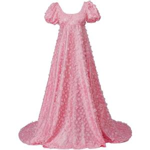 MyheroCos Daphne Regency Women's Blue Lace Dress (Pink), Small