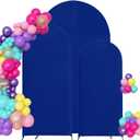 Set of 3 Arch Backdrop Cover Spandex Fitted Wedding Arch Covers,Round Top Double-Sided Chiara Arch Covers for Party Wedding Birthday Event Banquet Decoration(6ft,6.6ft,7.2ft Royal Blue)