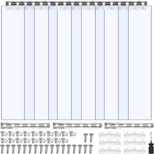 VEVOR Clear PVC Strip Curtain, 84 in Height x 38 in Width x 0.08 in Thickness, 6 PCS Walk in Freezer Cooler Curtain Strips, Thermal Insulating Plastic Door Strips for Warehouse, Freezer, Garage Doors