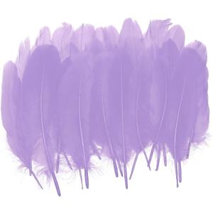 PATIKIL 4-7" Natural Goose Feathers Bulk for Crafts, 300 Pack Long Assorted Colors Feathers Decor for DIY Dream Catchers, Hats, Garland, Vase Supplies Adults Crafting, Light Purple