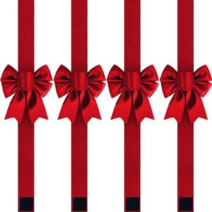 Christmas Cabinet Bows Festive Ribbons Large X-Mas Door Ribbon Party Decorations, Red
