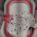 TPN Collapsible Baby Bathtub, Baby Bath Tub with Soft Cushion & Real-Time Thermometer, Baby Bathtub Infant to Toddler Tub (0-36 Months), Portable Newborn Travel Bath Tub (Pink)