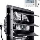 InoKraft Shutter Exhaust Fan with Wireless Control Panel, 14'' Wall Mount Attic Fan with Temperature Controller, 2100 CFM, 8-Speed Adjustable, Ventilation for Attic, Garage, Greenhouse, Chicken Coop