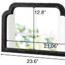 Rustic Black Arched Mirror for Entryway 16 X 24 Inch, Wood Framed