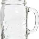 Mason Glass Drinking Jars with Handle 16 oz.