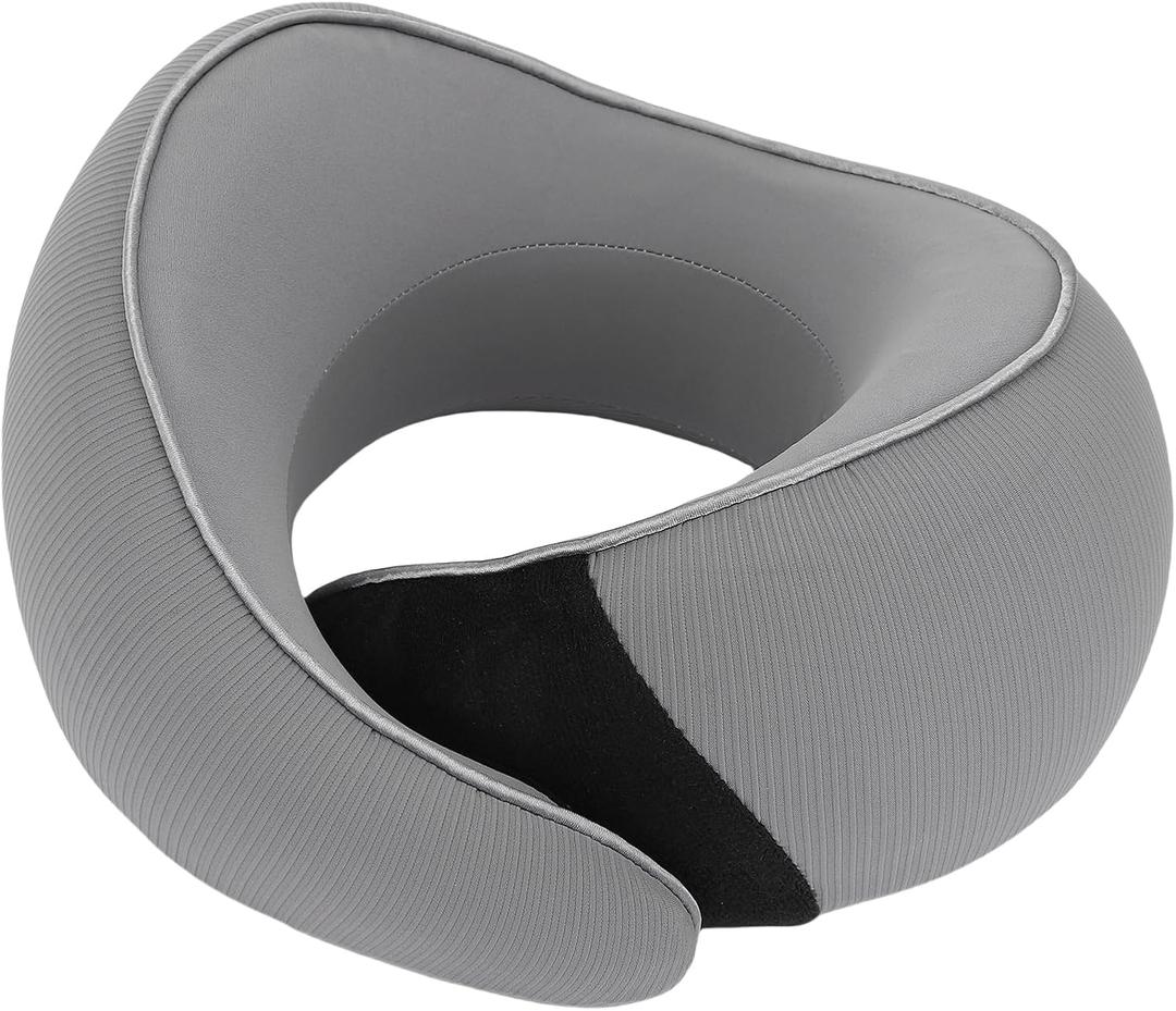 Heated Neck Pillow, Ideal Memory Foam Neck Wrap USB Travel Pillow with Storage Bag, Slow Rebound Heating for Airplanes, Cars, Offices (26 * 24 * 14cm) (Dark Gray)