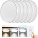 6 Pack 12 Inch Slim Dimmable LED Flush Mount Ceiling Light Fixtures, 24W 2640LM 3000K/4000K/5000K, House Upgrade Led Lights for Bedroom Hallway Laundry Room Rental Units, 240W Equiv., White