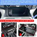 Center Console Compartment Cover for Ford F150 Accessories 2021-2025 2026/Lightning XLT PRO 2022-2025 Interior Hidden Panel Secret Pocket Lid USB Hole (Fits The Open Pocket in Front of The Shifter)