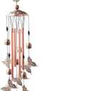 Retro Wind Chimes Metal Pipe Musical Wind Chimes for Outside Suitable Garden Decor、Home Decor Patio Decoration，Wind Catcher Friends Gift Condolence Gifts with Soothing Sound (Bronze-Butterfly)