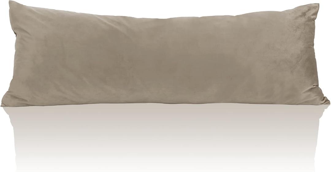 StangH Camel Beige Body Pillow Cover, Super Soft Velvet Case 20 x 54 Pregnancy Body Pillow Nursery Baby Protect Bed Pillowcase Couch Pillow, 20 x 54-inch, 1 Piece