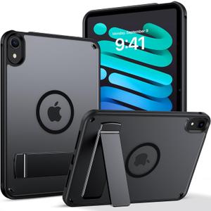 GUAGUA for iPad mini 7 Case 2024 (A17 Pro), Magnetic Mini 7th/6th Generation Case with Stand(2024/2021) with Pencil Holder Slim Protective Kickstand Tablet Case for iPad mini 7th/6th 8.3'', Black