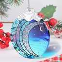 2 x Blue Moonlight Ornament, Christmas Ornaments, Christmas Decorations for Tree, Stained Glass Ornament, Heirloom Keepsake, Gift Exchange, Gift Ideas, Bauble Present