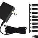 5V 1A Power Supply Adapter with Plug 5.5 x 2.1mm,TRYTHINK 5W AC/DC Charger AC 100V-240V to DC 5V Power Cord with 9 Jacks Plug for USB Hub TV Box Router Camera and More(1 Pack)