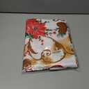 SASTYBALE Christmas Tablecloth Rectangle, Jacquard Fabric Christmas Table Cloth with Poinsettia Flowers, Spillproof Table Cover for Winter Holiday Dinner Decor (Rectangle, 60" x 84")