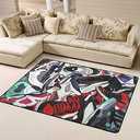 Basketball Shoes Rug Cool Carpet Modern Popular Sport Shoes Floor Mat Home Decor Art Area Rugs for Living Room Playroom Bedroom Dorm 5' x 7'