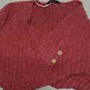 SAMPEEL Sweaters for Women Long Sleeve Shirts V Neck Tops with Buttons Fall Fashion Outfits Winter Clothing 2025, Size Medium