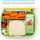 Munchkin Lunch Bento Box for Kids and Toddlers, Includes Stainless Steel Utensils, BPA-Free, 18 Months and Up, Blue/Green/Yellow